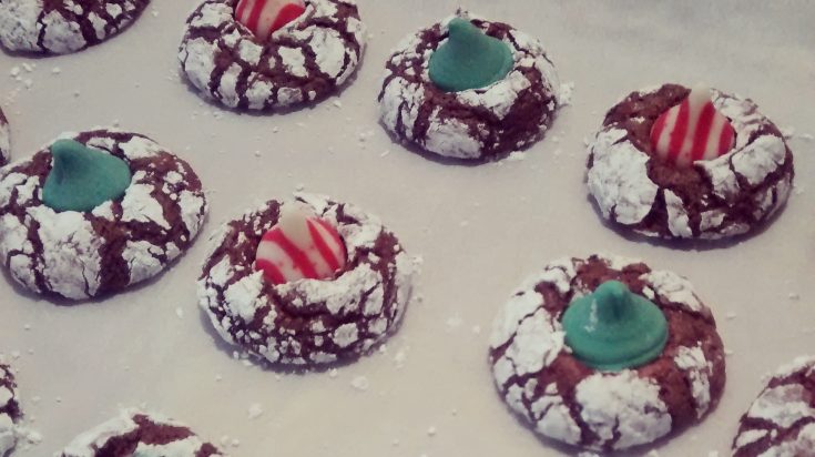 Peppermint Chocolate Crinkle Cookies
