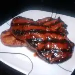BBQ pork chop with grill marks