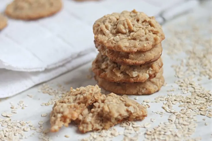 Stack of Oatmeal Peanut Butter Cookies