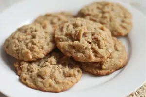 Plate of Oatmeal Peanut Butter Cookies