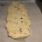 Spread your batter into a "log" shape on your cookie sheet.