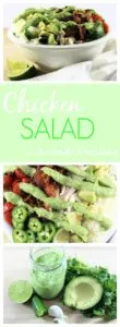 Chicken BLTA Salad. A delicious salad loaded with bacon, lettuce, tomatoes and avocados and topped off with an awesome avocado dressing! Guest post up now!