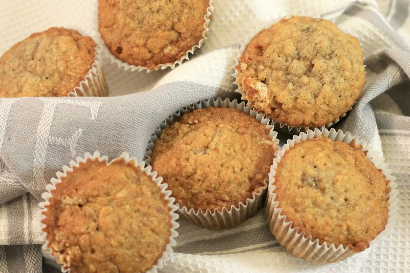 Bowl of muffins on countertop.