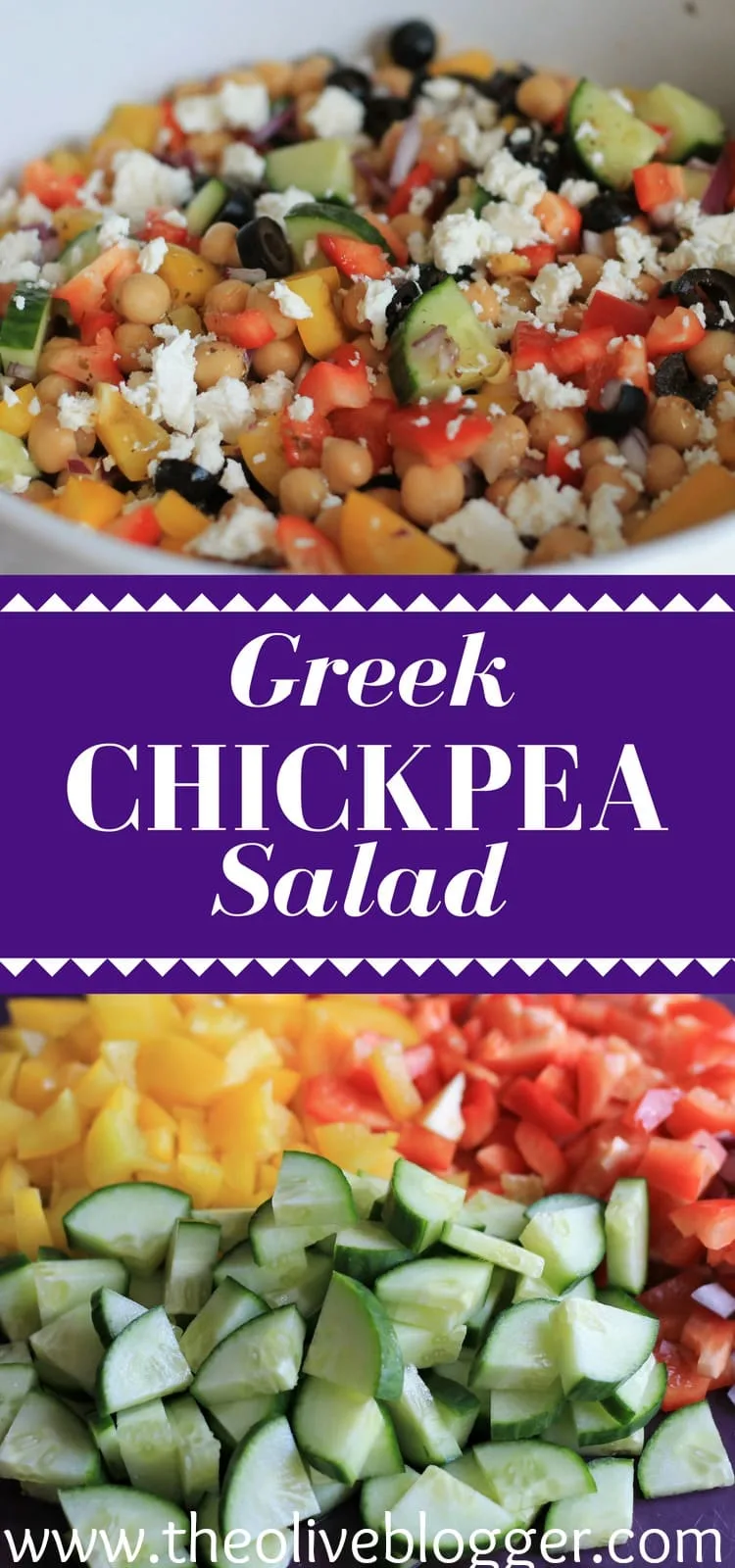 Greek Chickpea Salad - A delicious and SUPER EASY salad that is perfect for summer entertaining!