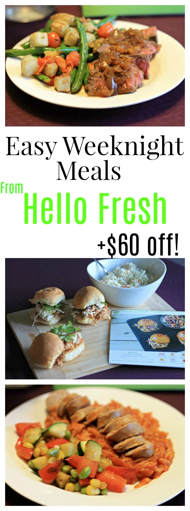 Dinnertime can be easy again! Hello Fresh provides fresh ingredients and easy meals shipped right to your door, and most meals are ready in under 30 minutes! 