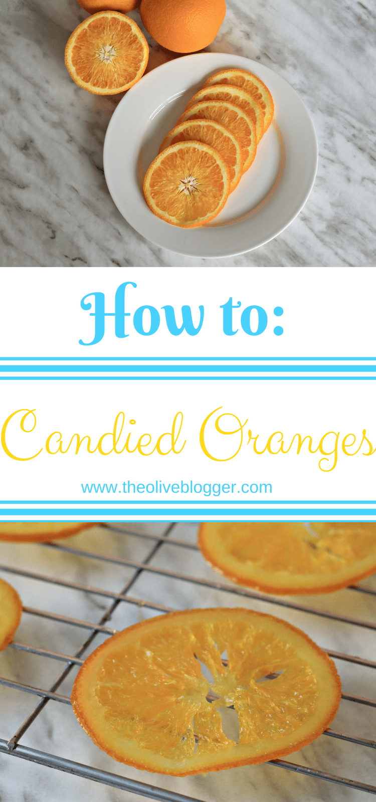 Candied Oranges - a simple how-to for candying citrus fruit! Perfect for topping cakes and desserts, or to enjoy on their own. #CandiedOranges #CandiedFruit #CandiedCitrus 
