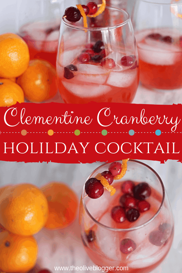 The flavors of the tangy cranberry combine with the citrus bursts of clementine and soft sweetness of the rum to create this incredible Clementine Cranberry Cocktail! #HolidayCocktails #CranberryCocktail #ChristmasDrinks