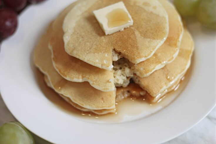 Syrup drizzled Fluffy Pancakes