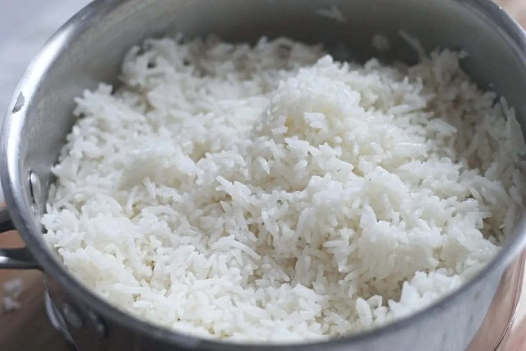 Coconut Rice in pot 