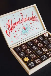 Square Chocolates in Advent Calendar Box