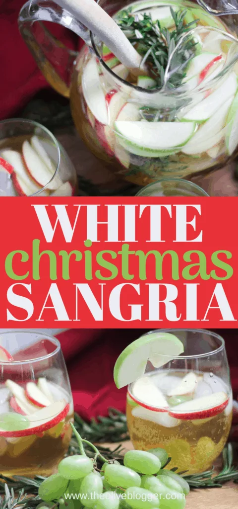 White Christmas Sangria Recipe with apples, grapes and sparkling apple juice