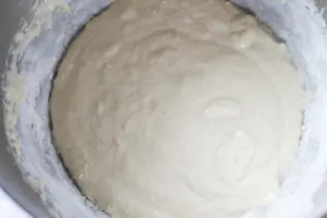 Cinnamon bun dough mixed in bowl 