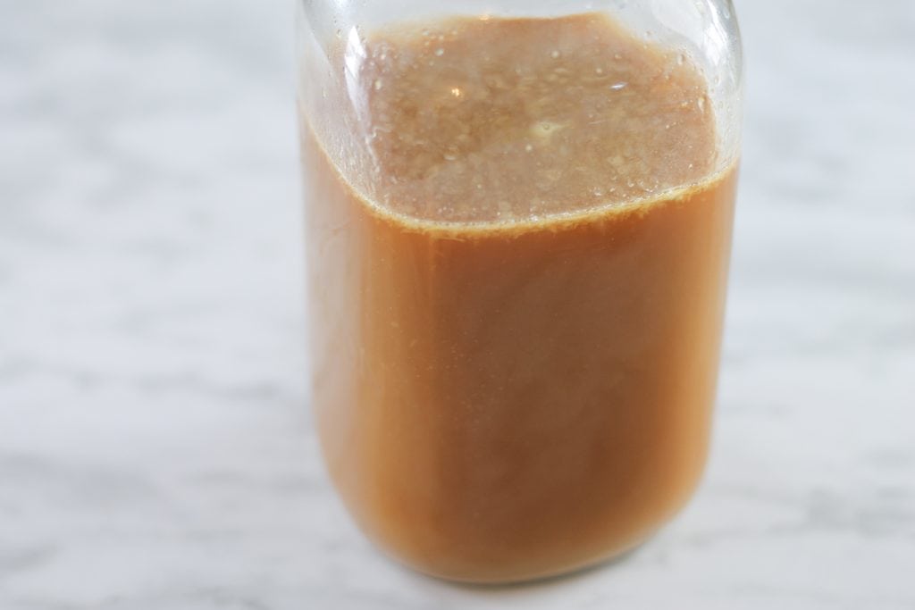 Mason jar with stir-fry sauce